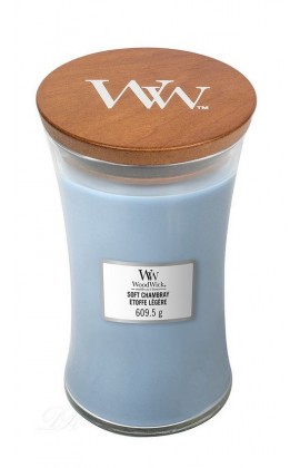 Woodwick Soft Chambray nagy illatgyertya